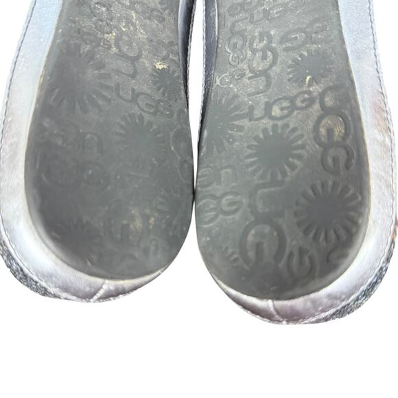 Ugg Alloway Ice Blue Glitter Sherpa Wool Lined Slip On Flats Shoes Womens sz 12 - Picture 14 of 16